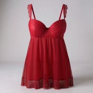 PARFAIT 36D Large Red Underwire Chemise Nightie Slip